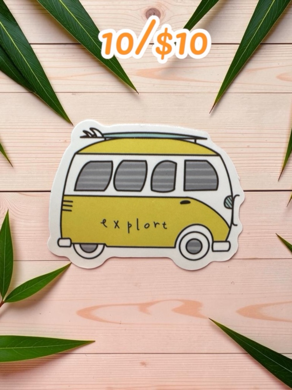 10 / $10 Explore Surf Van Sticker β Retro Camper Decal
